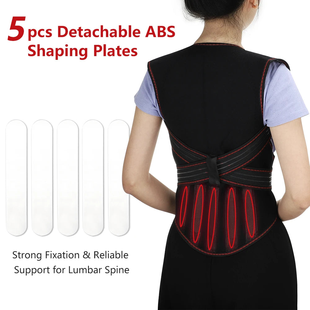 Tourmaline Self-heating Back Support Belt 108pcs Magnetic Therapy Waist Back Shoulder Posture Corrector Spine Lumbar Brace Pain