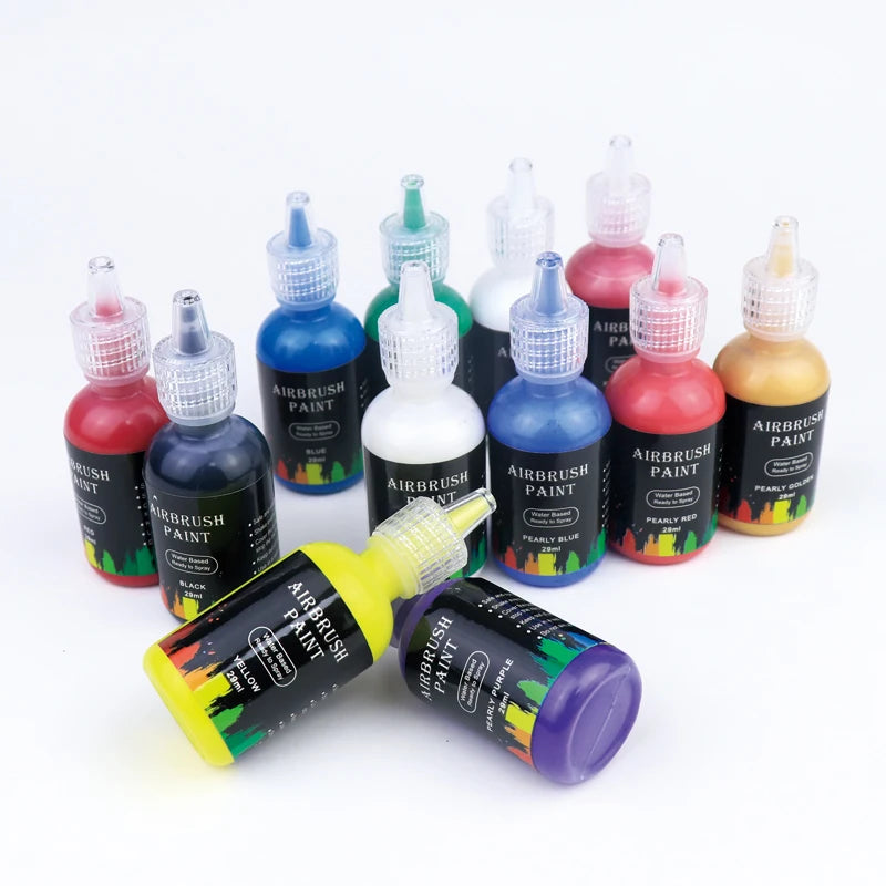 12/6Colors/Set Airbrush Nail Polish Art Inks Set Acrylic Paint Ink Set Airbrush Nail Pigments Nail Stencils Painting Nail Tools