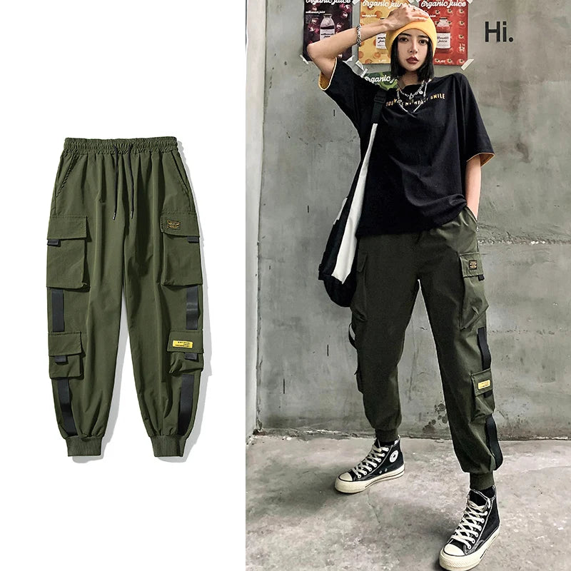 Streetwear Black Pants Women Korean Style Elastic Waist Sweatpants Baggy Pants Summer Autumn Hip Hop Harajuku Trousers Women