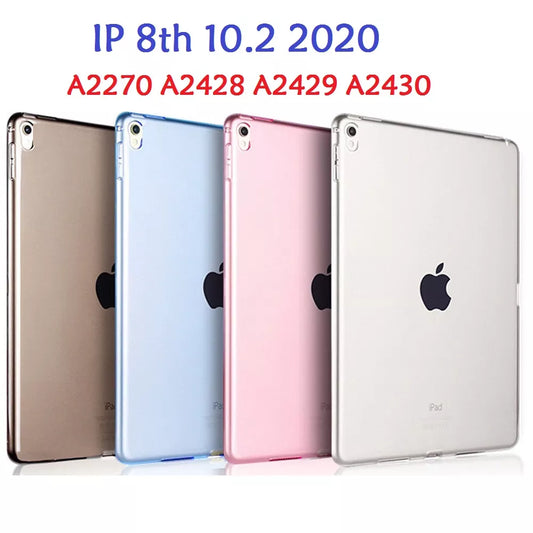 10.2'' Soft Crystal Clear Case for iPad 8th 10.2 2020 Case A2270 A2428 A2429 Transparent TPU Cover for iPad 10.2 8thTPU Case