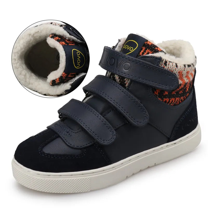 UOVO Brand Winter Sneakers For Kids Fashion Warm Sport Footwear Children Big Boys And Girls Casual Shoes Size 30-39