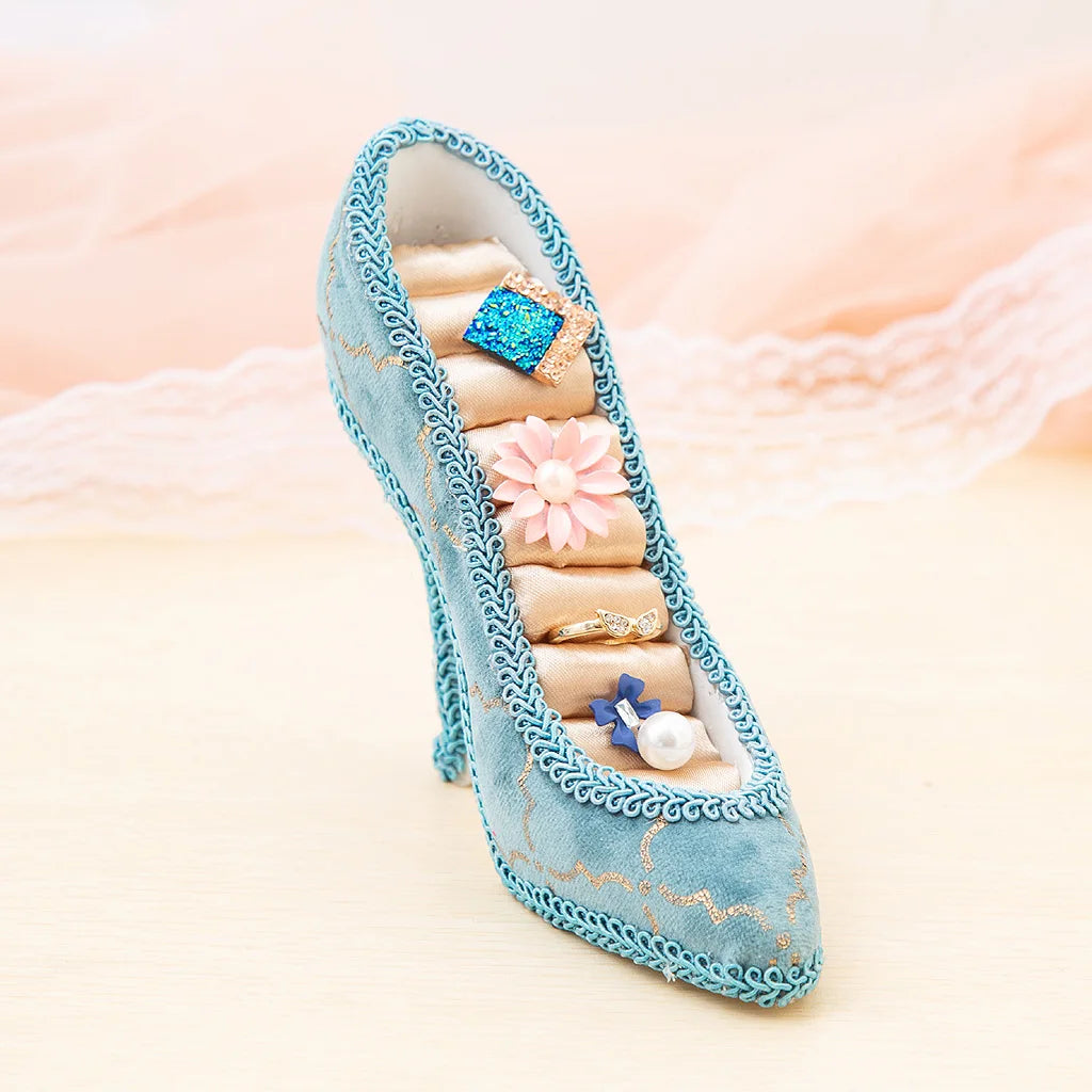 Resin Jewelry Stand, Shoe Shape Jewelry Storage High Heel Jewelry Display, Vintage Style Finger Ring Holder Tray