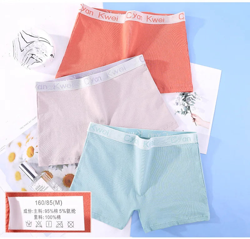 Women Boyshorts Cotton Big Size Solid Female Boxer Underwear Under Skirt