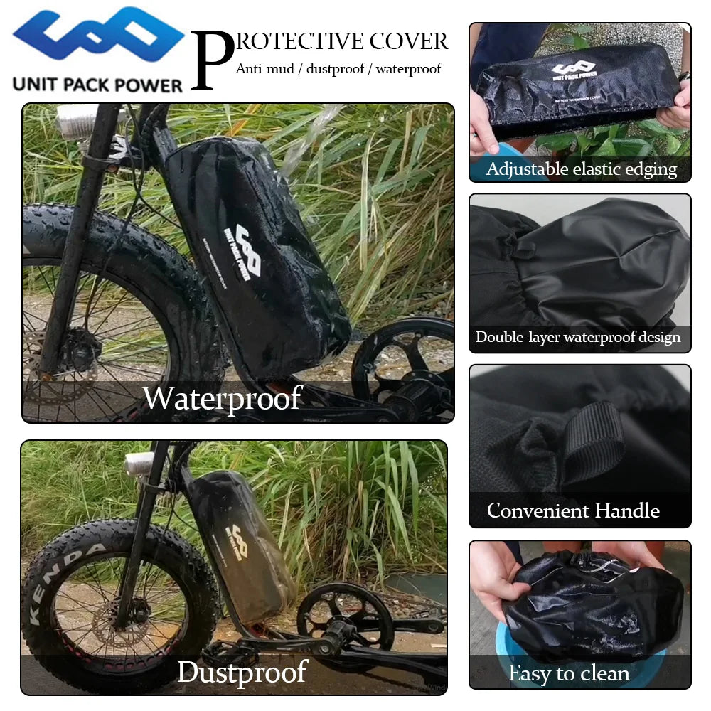 Waterproof Ebike Battery Cover Electric Bicycle Frame Lithium Battery Bag Dustproof  Protective  Anti-mud Case Accessories