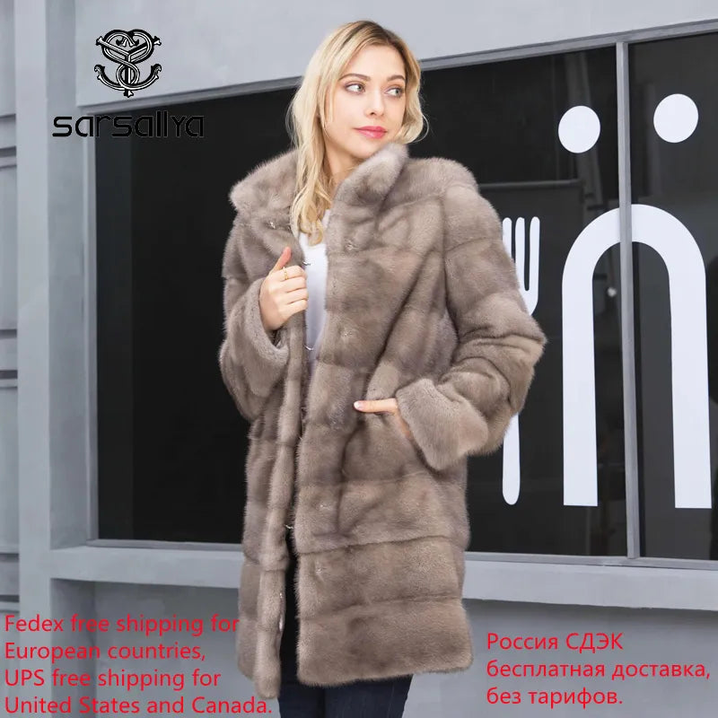 Mink Coats Women Natural Fur Coats Real Mink Fur Coat Female Genuine Fur Jackets Long Ladies Winter Clothes Oversize 7XL 6XL 5XL