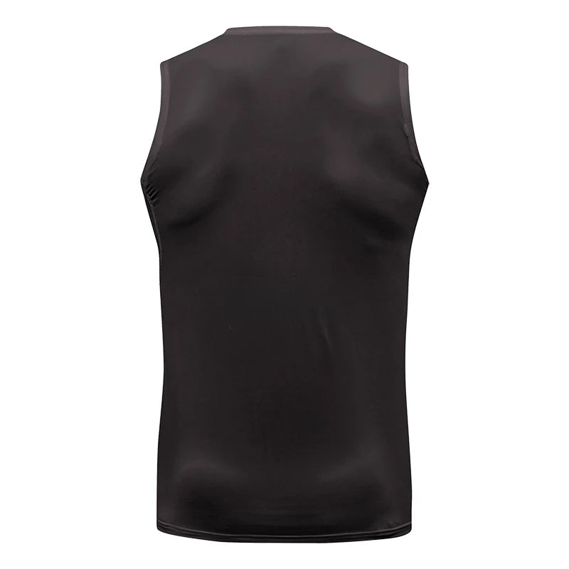 Men's Fitness Compression Sleeveless Shirt Gym Tank Top Quick Dry Fit Bodybuilding Workout Stringer Singlets Sport Running Vest