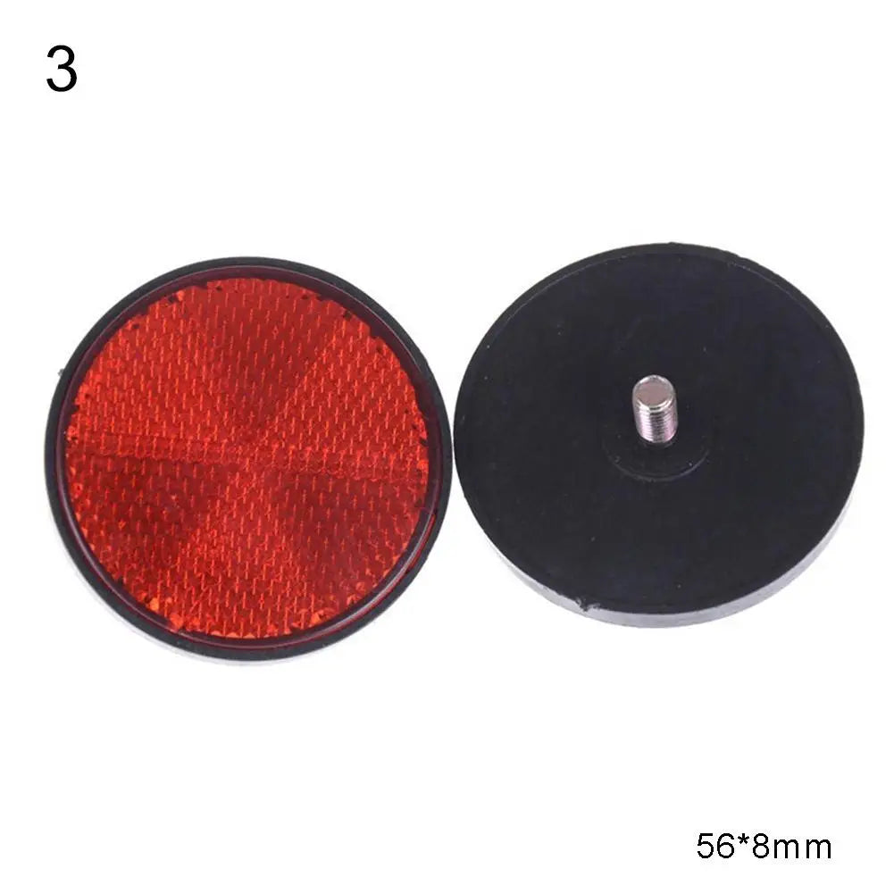 2Pcs Reflective Strip Rectangle Round Car Motorcycle Bike Caravan Lorry Screw On Safety Reflector