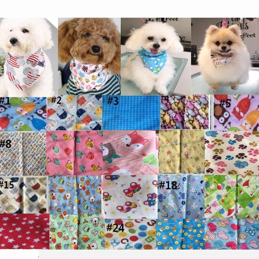 100pcs/lot Wholesale Festival Dog Puppy Pet Bandana Handkercheif  Collar Cotton Bandanas Pet Accessories Grooming Products SP01