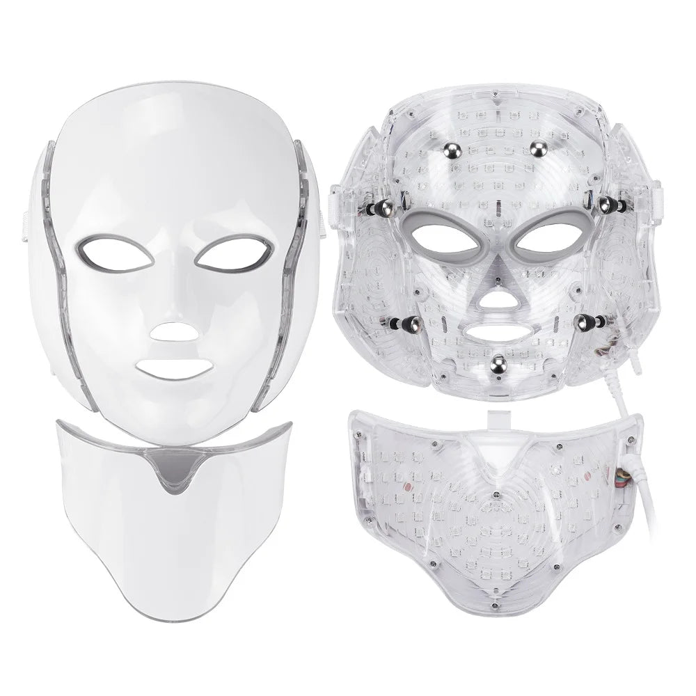 Air Bag-7 Colors Light LED Skin Care Facial Beauty Mask With Neck Skin Rejuvenation Treatment Beauty Anti Acne Therapy Whitening