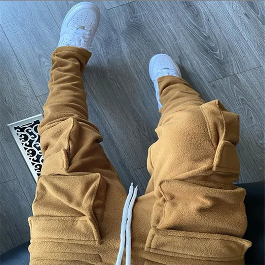 2021 Fall Winter Streetwear Men's Cargo Pants Pockets Sweat Pants Casual Trousers Mens Jogging Pants Sweatpants