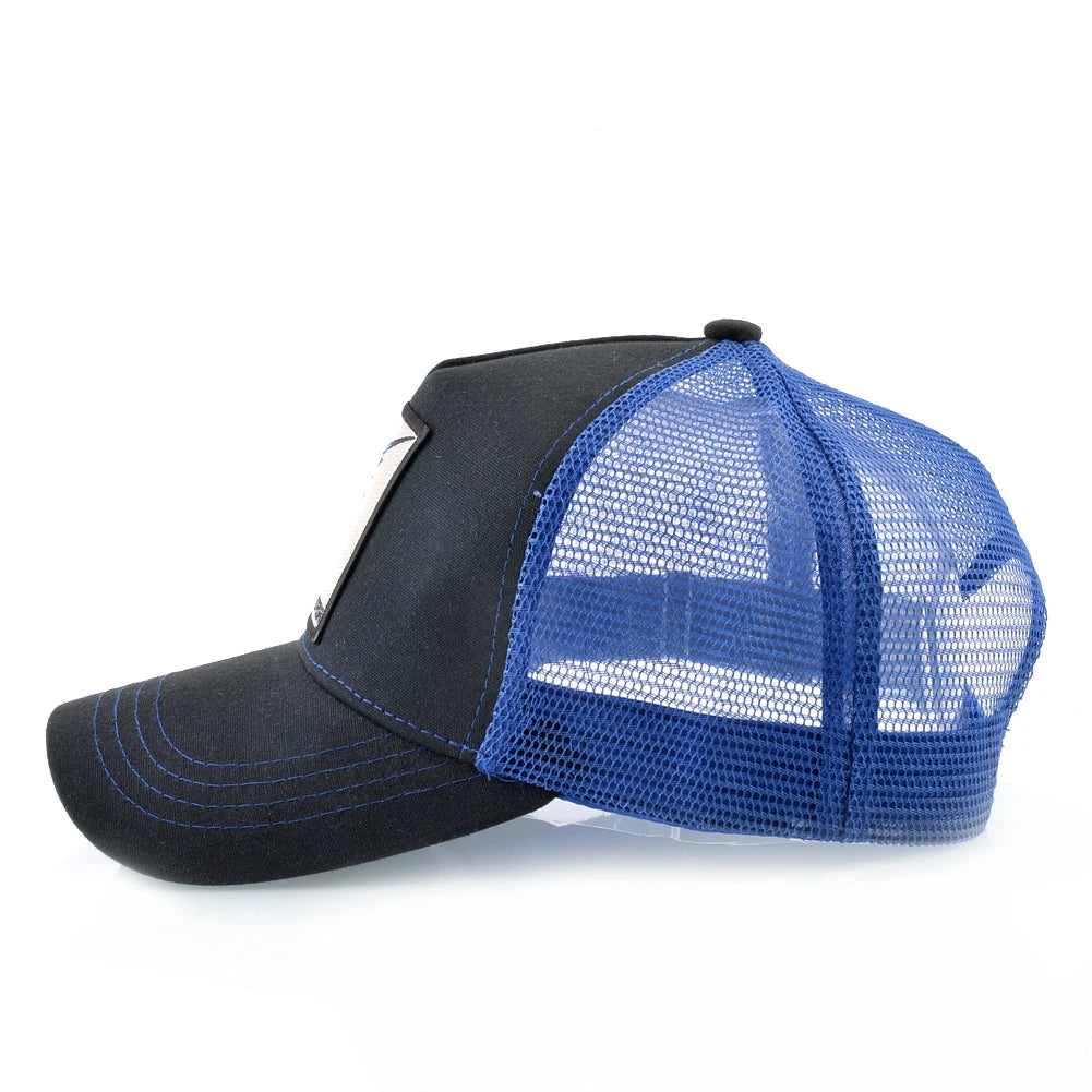 Breathable Mesh Baseball Caps Men Women Outdoor Causal Beach Visor Hats Fashion Snapback Trucker Cap With Swordfish Patch Bones