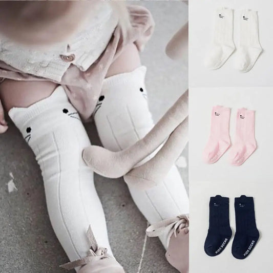 Children Baby Kids Girls Tights Toddler Knee High Stockings Cats Cartoon Cotton Stockings Clothing Accessories