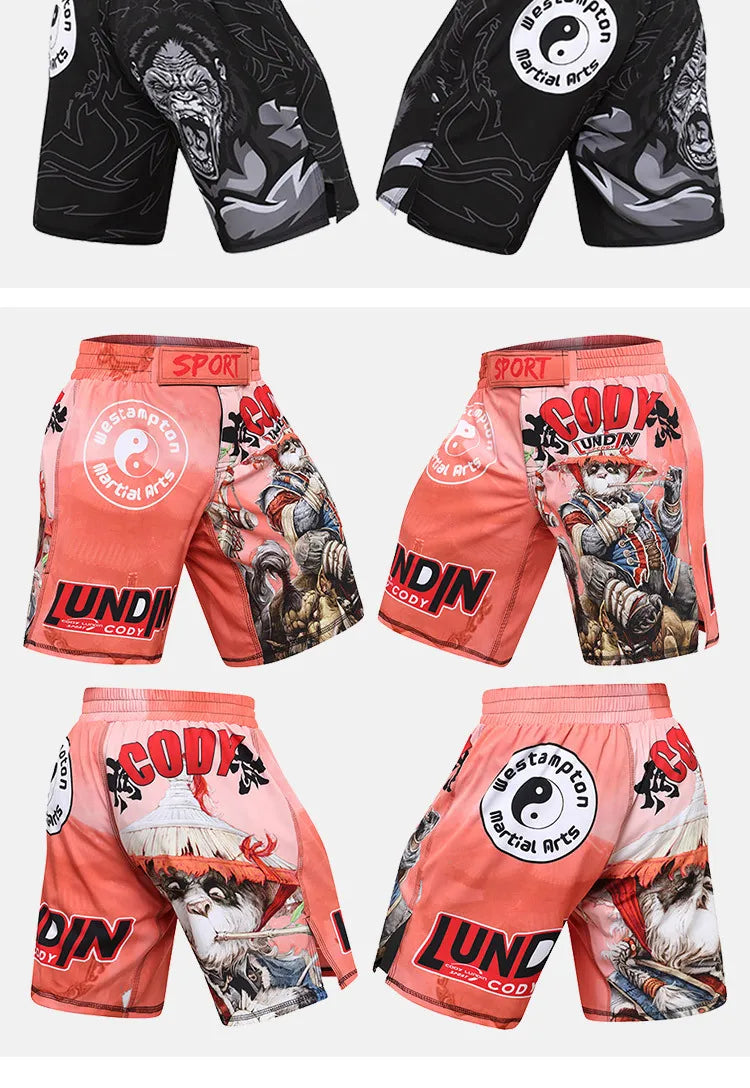 MMA Shorts Kick Boxing Fighting Muay Thai Short Pants Gym Workout Sanda Sports Basketball Trunks Men's Training Running Shorts