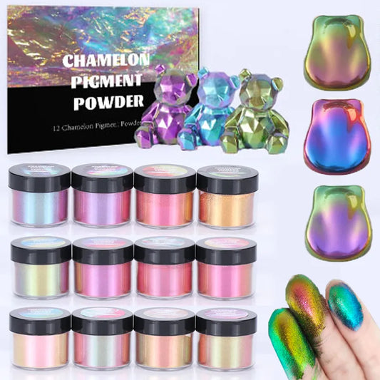 5g Mirror Chameleons Pigment Pearlescent Epoxy Resin Glitter Magic Discolored Powder Kit Resin Colorant Jewelry Making Tools