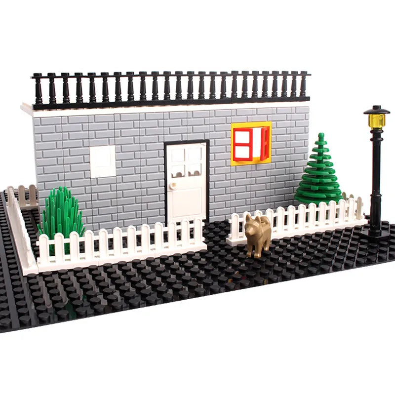 50PCS City Wall Blocks Bricks for MOC House Thick 1*2 1*4 L Dots DIY City Accessories Door Window Construction Bricks Walls