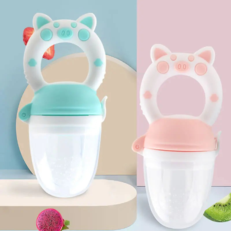 Baby Food Feeding Spoon Juice Extractor Pacifier cup Molars Baby feeding bottle Silicone Gum Fruit Vegetable Bite Eat Auxiliary