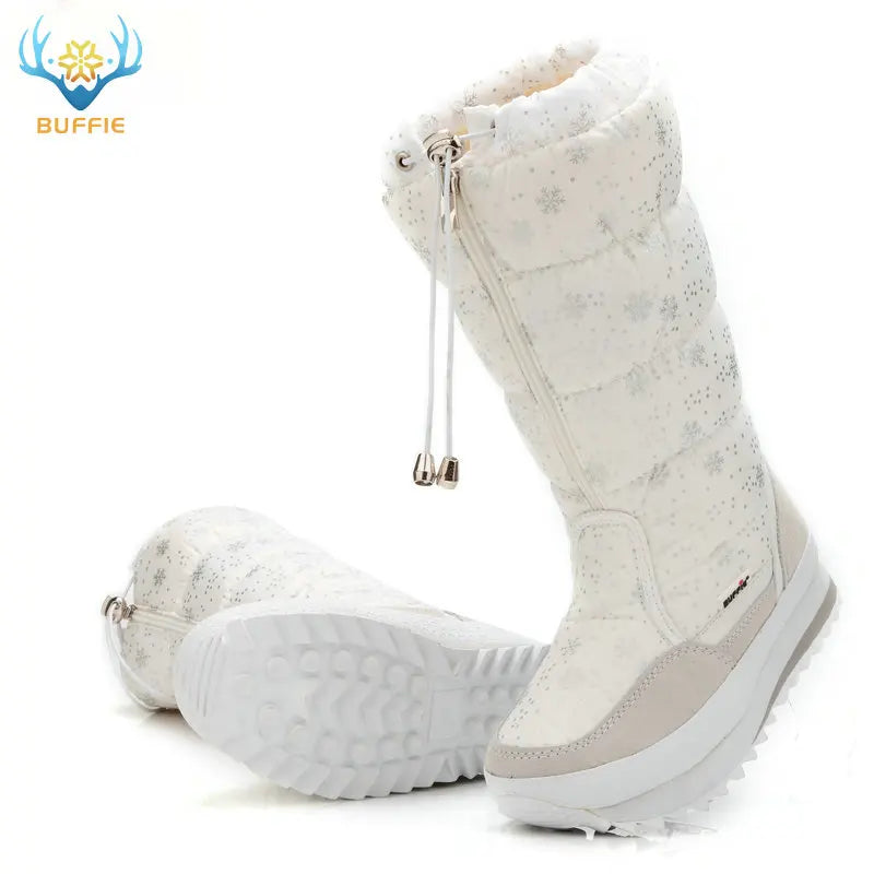 Women's Winter High Boots Snow Lady Booties New Warm Insole Plus Big Size Shoes Non-Slip Waterproof Free Shipping