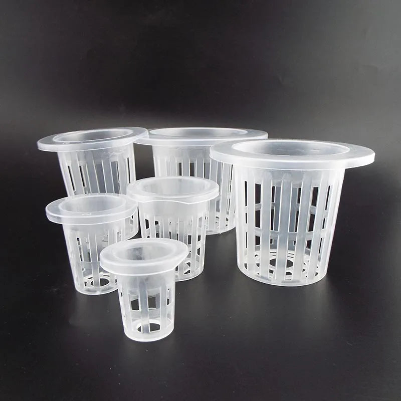 50Pcs plastic Plant Grow Pots Net Nursery Cup Hydroponic colonization Mesh Basket Vertical garden vegetable Planter Soilless