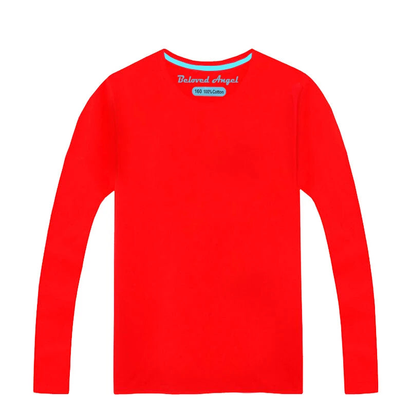 Boys Girls Long Sleeve Tops 2020 Brand Autumn Clothing Baby Boy Sweatshirts Solid Color  Children T shirts for Kids Boys Clothes