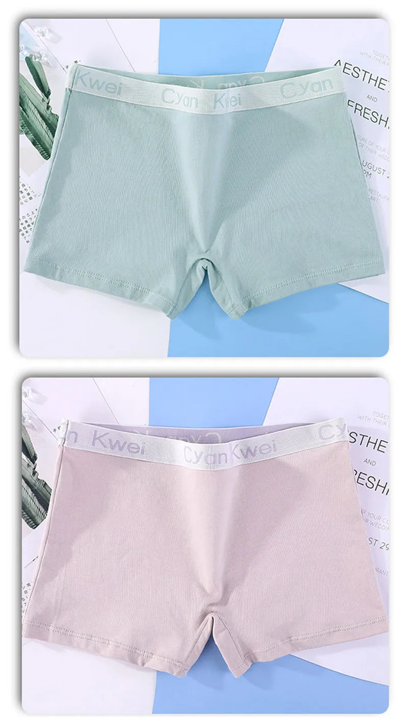 Women Boyshorts Cotton Big Size Solid Female Boxer Underwear Under Skirt