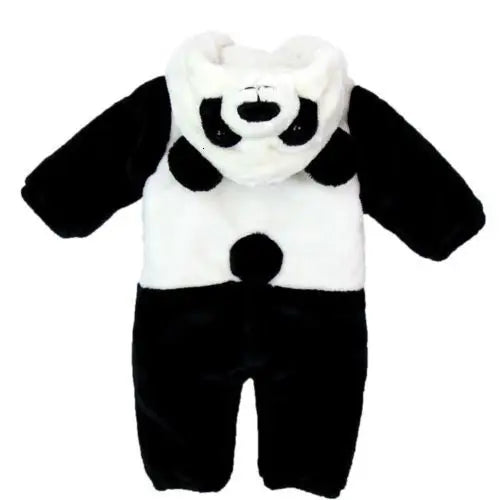 0-36months Newborn Baby Keep Warm Winter Jumpsuit Overall Panda Animal Hooded Romper Infant Boy And Girl Hallowe Cosplay Pajamas