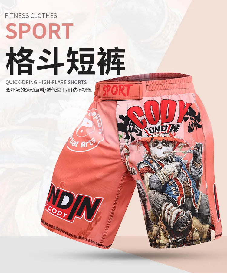 MMA Shorts Kick Boxing Fighting Muay Thai Short Pants Gym Workout Sanda Sports Basketball Trunks Men's Training Running Shorts