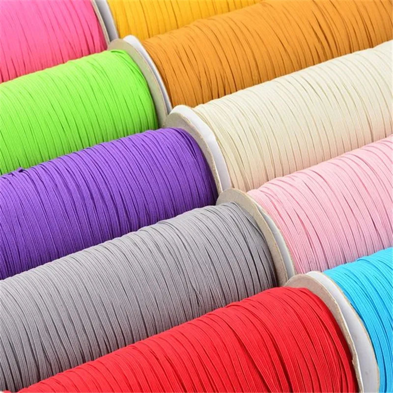 5yards 3mm Elastic Band Colourful Mask Elastic Rubber Band Waist Band Stretch Rope Elastic Ribbon DIY Crafts Sewing Accessories