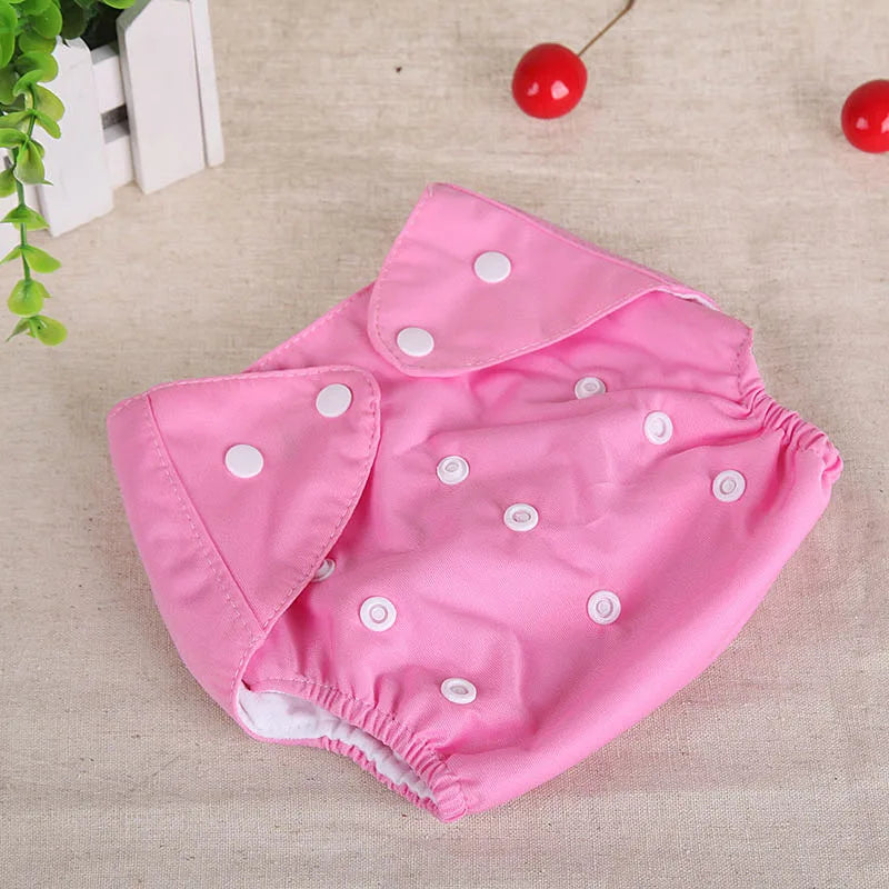 1PC Ecology Cloth Diapers Baby Diaper Reusable Waterproof Panties Solid Color Cloth Nappies For 0-1 Year Baby