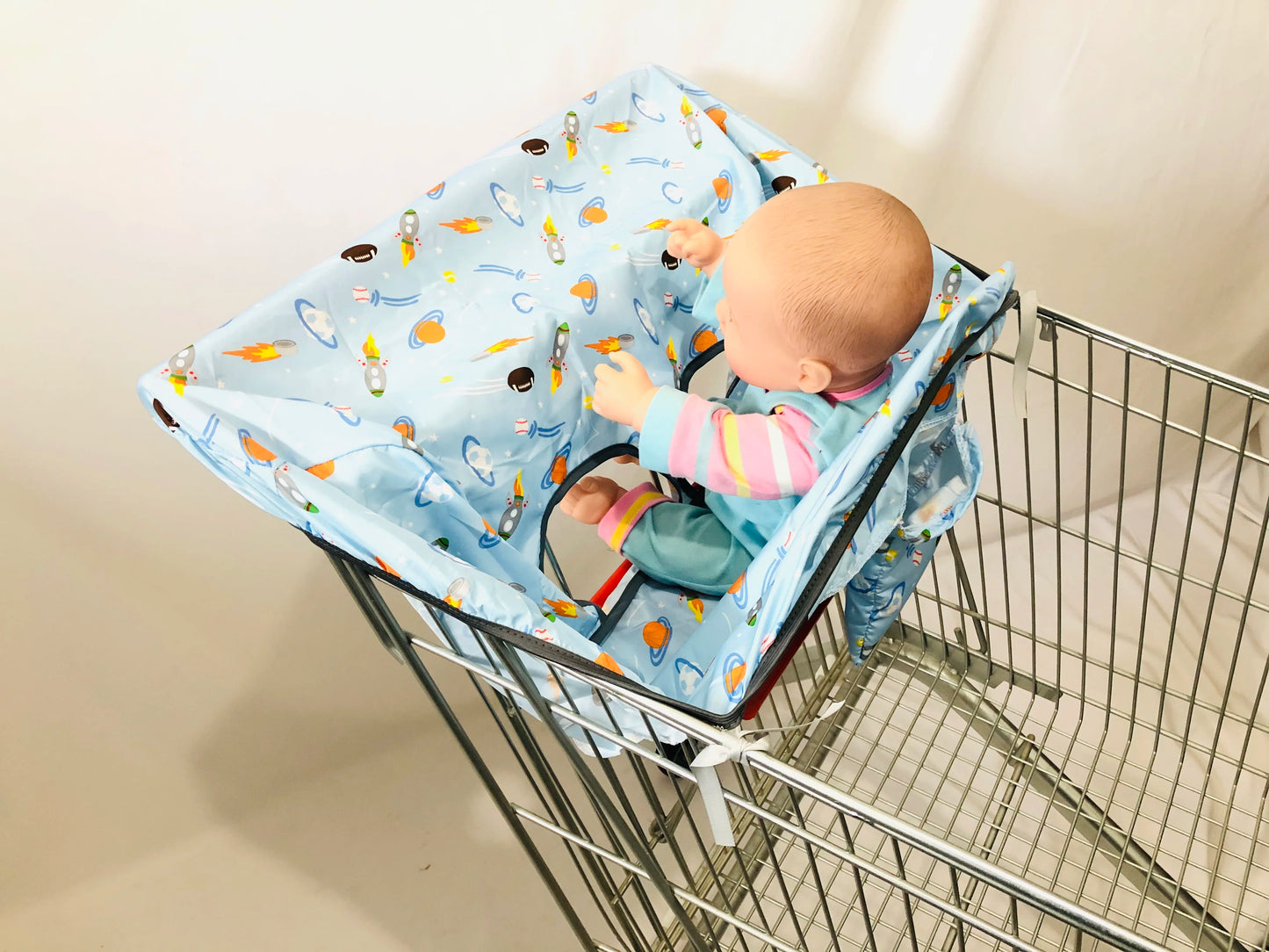 2in1 Trolley Cover/Highchair Cover for Baby Infant&Toddler/Kids cushion Mat for supermarket shopping cart/Grocery cart cover