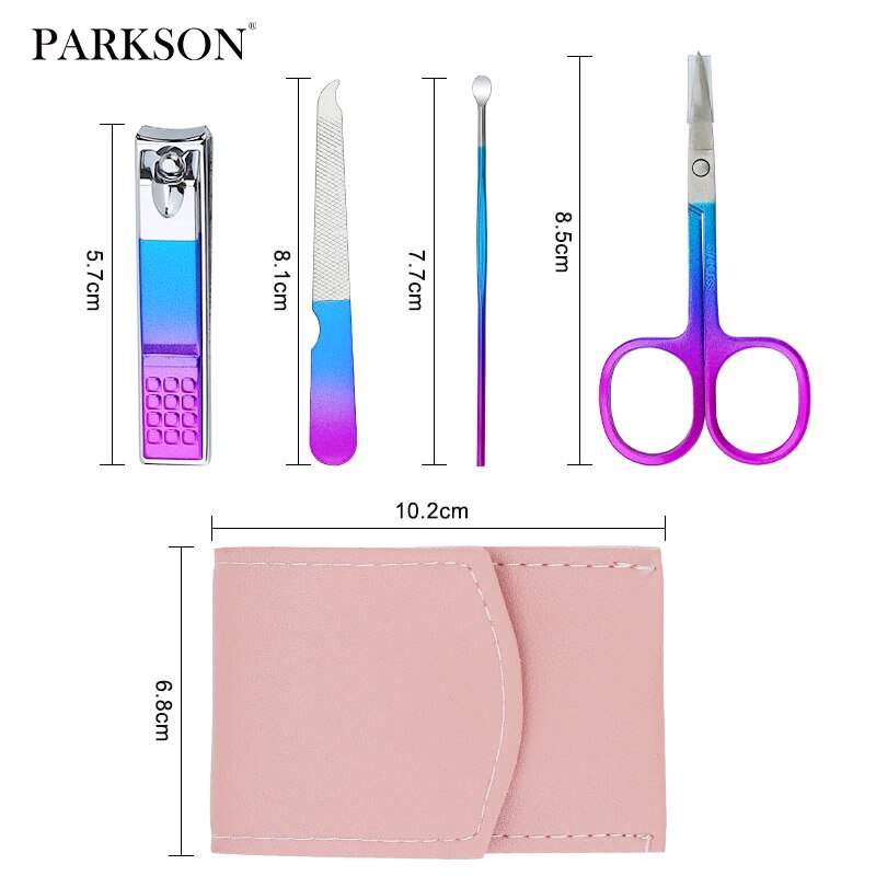 Parkson Professional Nail Clippers Manicure Set High Quality Stainless Steel Nail Cutter Scissor Cuticle Nipper Nail Tools Set