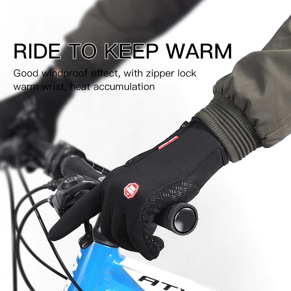 Winter Cycling Gloves Men Women Anti-slip Motorcycle Windproof Bike Riding Gloves Anti-shock Full Finger Mountain Bicycle Mitten