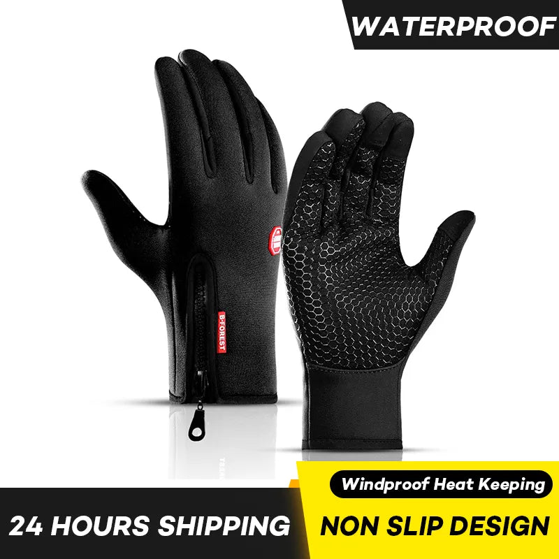 Winter Cycling Gloves Men Women Anti-slip Motorcycle Windproof Bike Riding Gloves Anti-shock Full Finger Mountain Bicycle Mitten