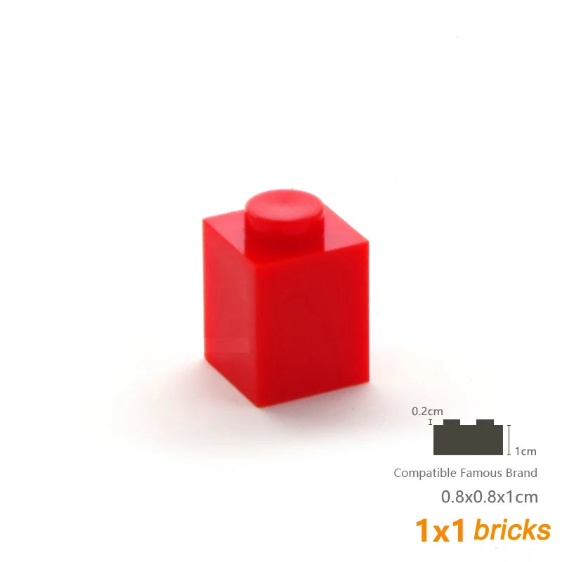 50pcs/lot DIY Blocks Building Bricks Thick 1X1 Educational Assemblage Construction Toys for Children Size Compatible With Brand