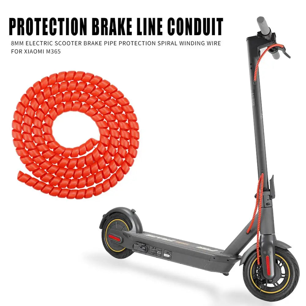 8mm 1m Electric Scooter Brake Pipe Silicone Protection Spiral Wrap Winding Wire Protector Cover for Xiaomi M365/PRO ES1 ES2 MAX