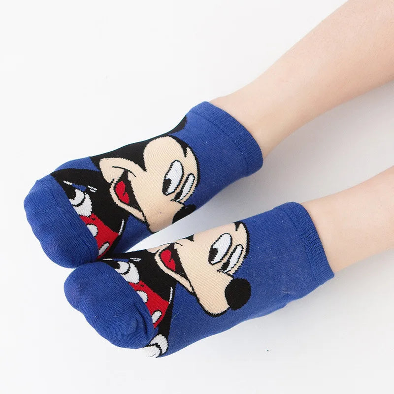 1pair women Boat socks Mickey cute cartoon Japanese Korean sweet Disney cotton socks spring and summer wild short tube socks