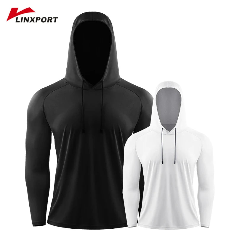 Men's Hoodies Compressed Running Shirts Quick Dry Gym Clothing T-shirt Workout Sportswer Bodybuilding Rashguards Male Solid Tops