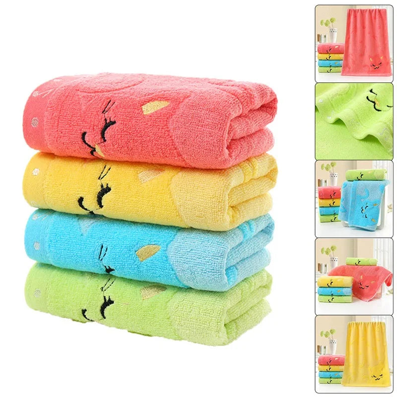 Soft Cotton Bath Towel Cartoon Cat Blanket Baby Newborn Infant Kids Breathable Comfortable Towels Cute Swimwear Shower Cloth