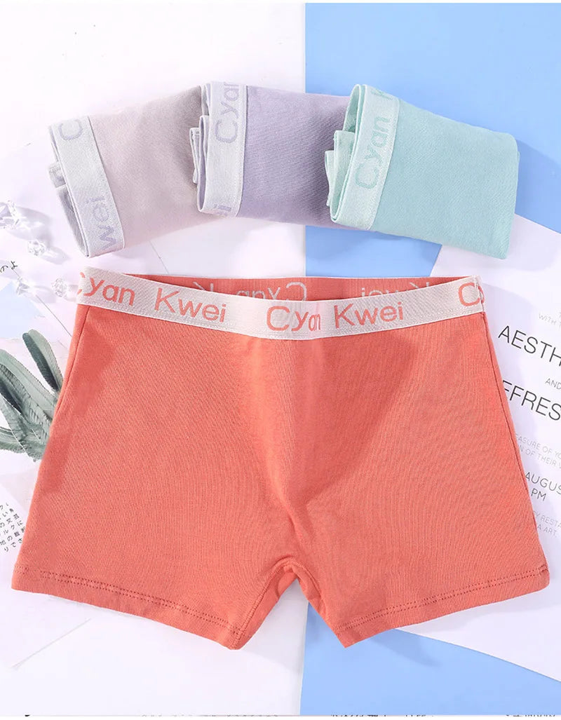 Women Boyshorts Cotton Big Size Solid Female Boxer Underwear Under Skirt