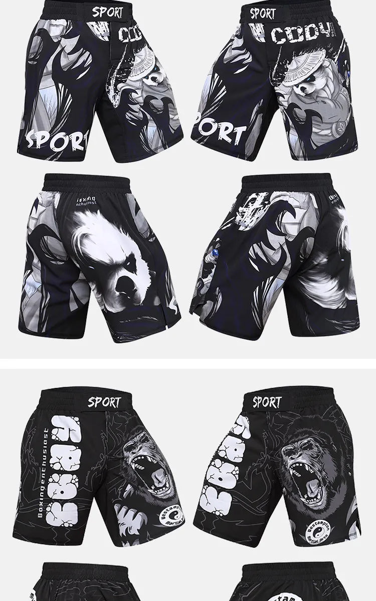 MMA Shorts Kick Boxing Fighting Muay Thai Short Pants Gym Workout Sanda Sports Basketball Trunks Men's Training Running Shorts