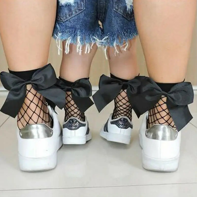 1Pair Women Baby Girls Kids Mesh Socks 2020 Sale One Size Bow Fishnet Ankle High Lace Fish Net Vintage Short Sock Fashion Summer