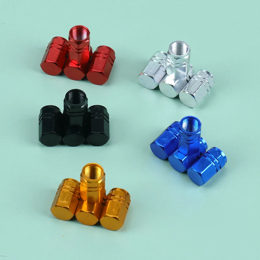 4PCS Car Tire Valve Stem Caps Bolt-In Aluminum Theftproof Valve Caps Car Wheel Tires Valves Tyre Stem Air Caps