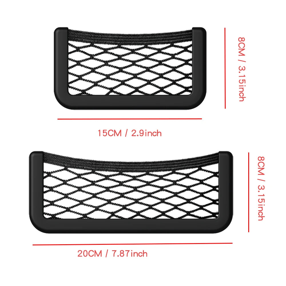 Universal Car Storage Net Automotive Pocket Organizer Bag for Phone Holder Box Facial Tissue For All Car Accessories 15*8 20*8CM