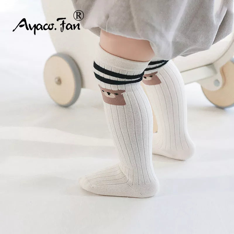 Toddler Long Socks Newborn Baby Prewalker Exquisite Cotton Spring Soft Stretchy Girl Autumn Infant Boy Kids Cartoon Sock 0-3T