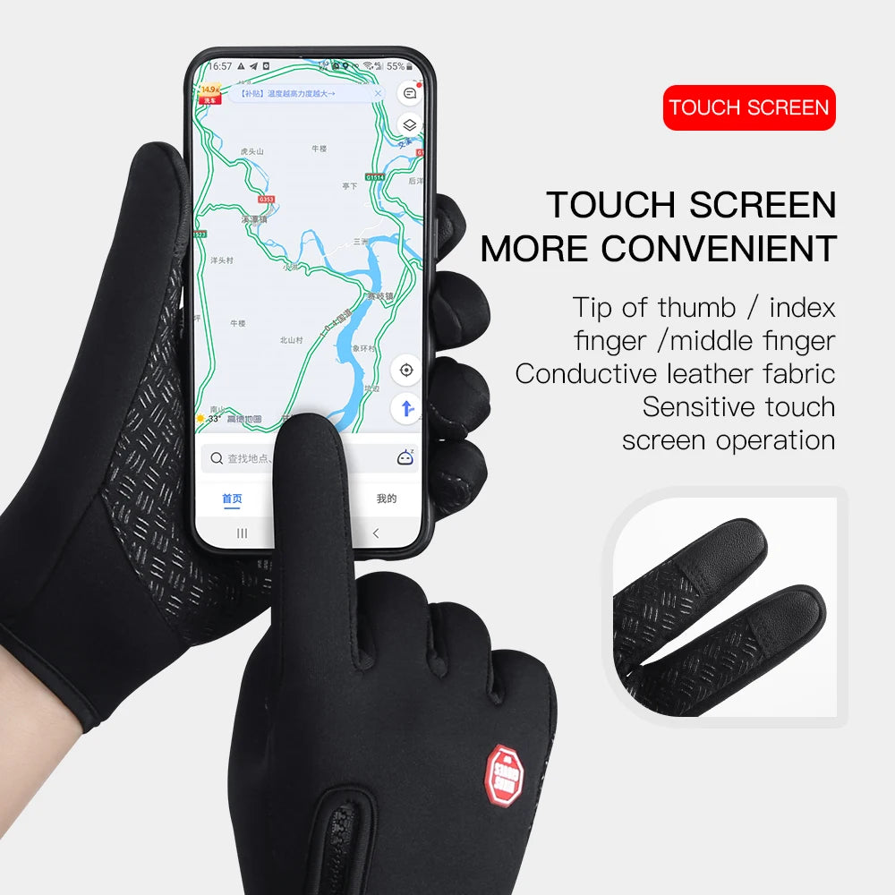 Winter Cycling Gloves Men Women Anti-slip Motorcycle Windproof Bike Riding Gloves Anti-shock Full Finger Mountain Bicycle Mitten