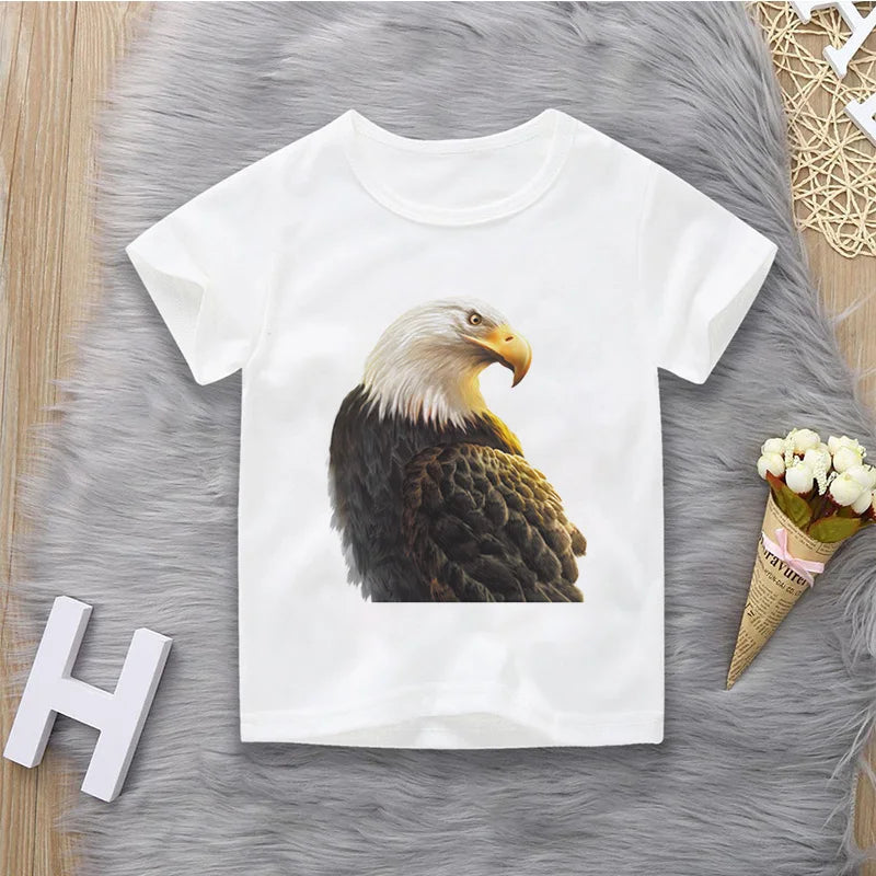 Brand Kids Eagle Print Baby Boys Girls T-Shirt  Short Sleeve Tees Children's Tops Clothing Cartoon Pattern Tshirt T-shirt Kids