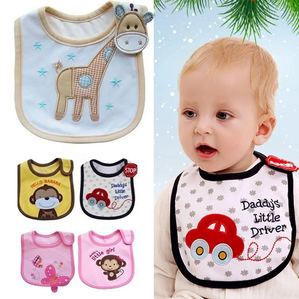 Feeding Baby Bibs Bandana Cute Embroidered Sleeveless Bibs For Baby Girl Bib Saliva Boy Burp Cloths Things Cartoon