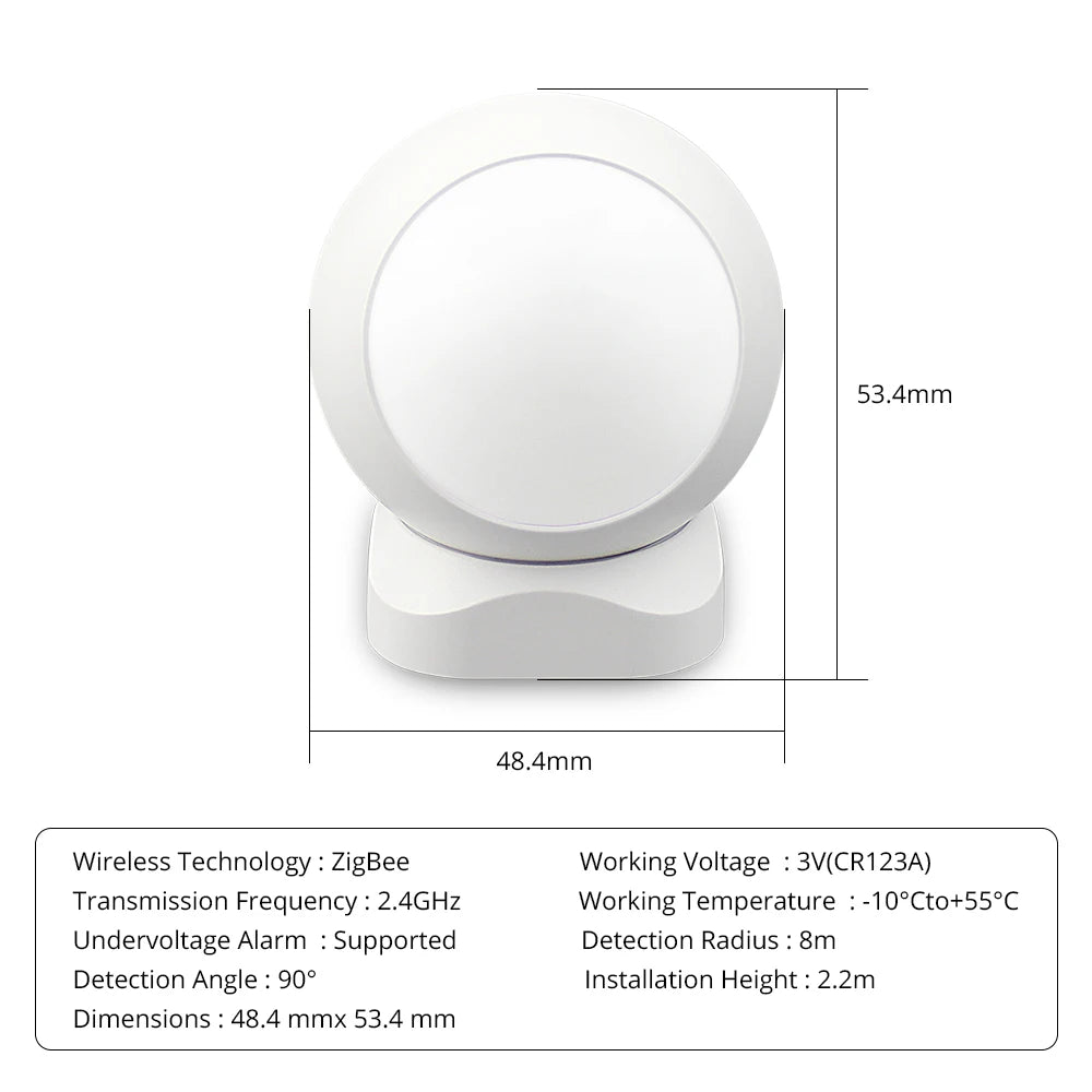 Zemismart Tuya Zigbee PIR Infrared PIR Motion Detection Smart Sensor Wireless Security Alarm Detector System