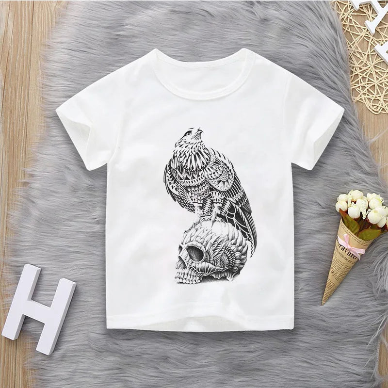 Brand Kids Eagle Print Baby Boys Girls T-Shirt  Short Sleeve Tees Children's Tops Clothing Cartoon Pattern Tshirt T-shirt Kids