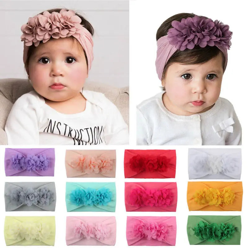 2019 Brand New Baby Girl Kids Toddler Lace Flower Headband Hair Bow Band Accessories Solid Headwear Hairband Photo Props Gifts