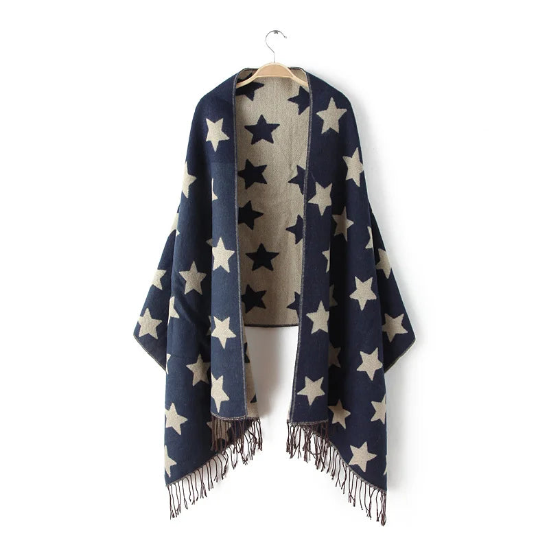 2020 New Designer Scarf 200*65cm Wool Winter Scarf Women Scarves Five-Pointed Star Blanket Long Cashmere Scarf shawls For moman